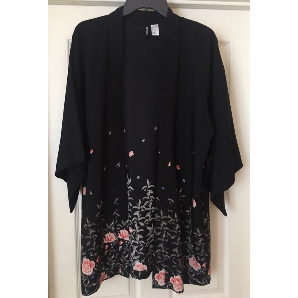 H&M Floral Printed Kimono Jacket S Small